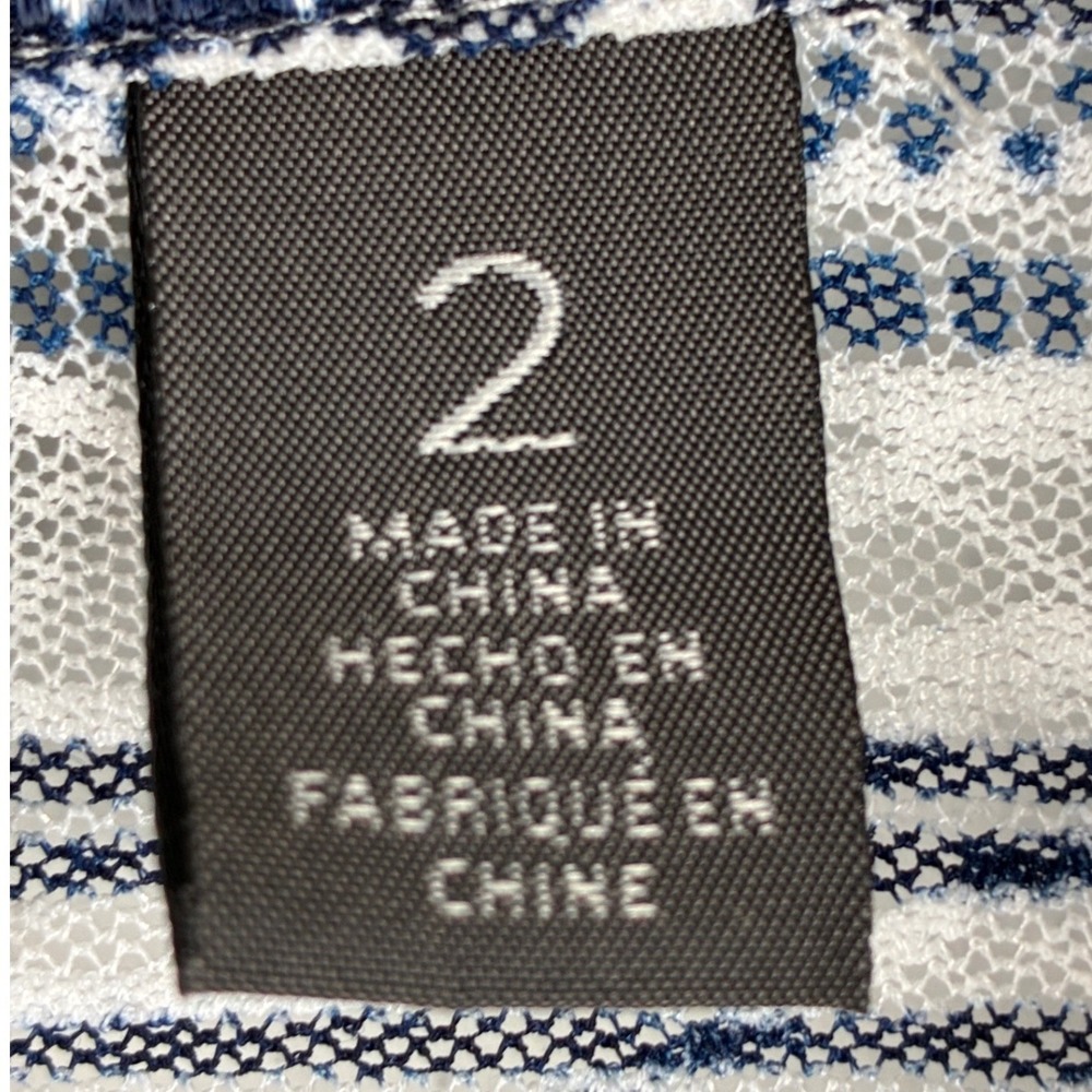 Chico's Travelers Collection Semi Sheer Mesh Striped Tunic Shirt Side Slits (L) - Picture 8 of 10
